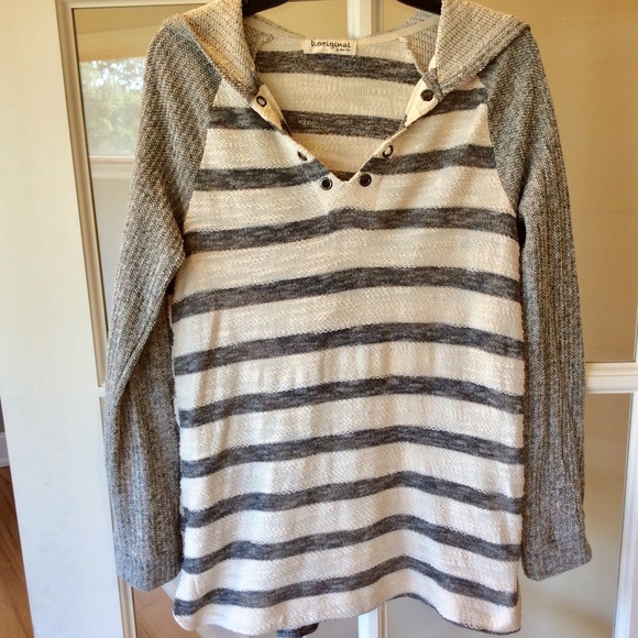 Hoodie Boutique Striped Long Sleeve Top M Womens - Picture 2 of 4